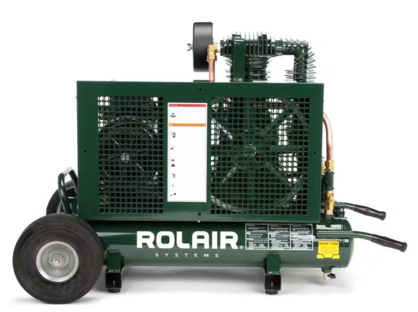 Rolair 5230K30CS Air Compressor Wheelbarrow Electric 5 HP 9 gal. Two-Stage 230V 1-Phase with Regulator & Gauge Set Manufacturer RFB