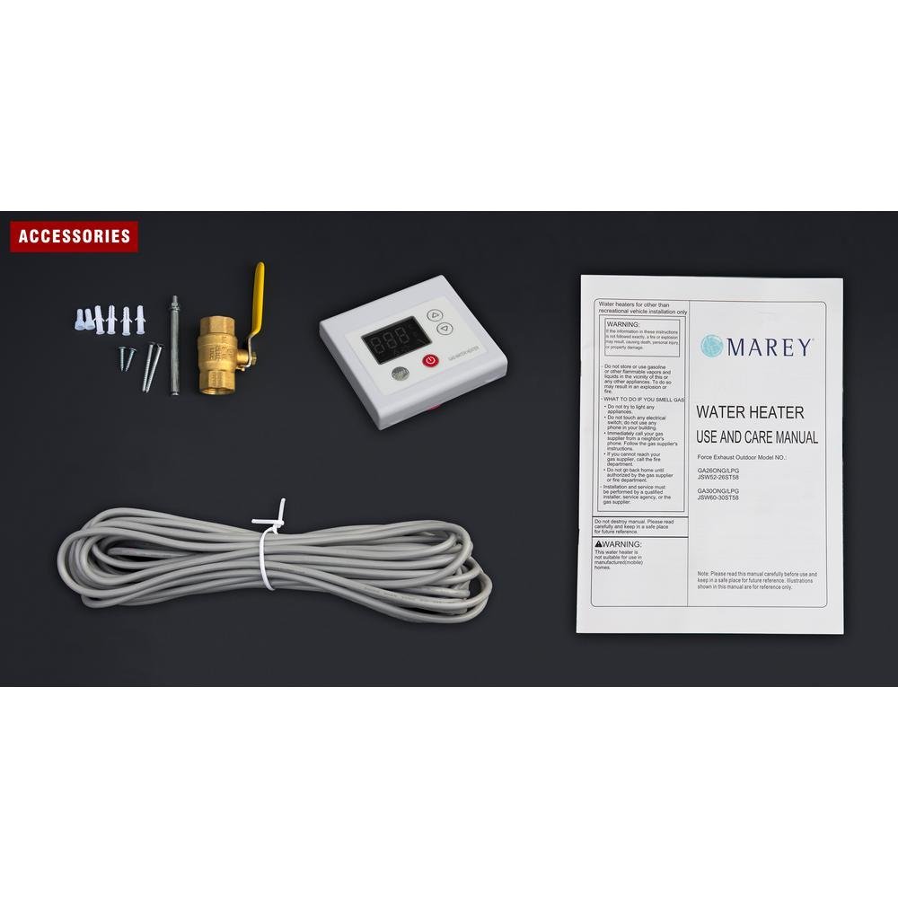 Marey GA26ONG 7 GPM Outdoor Natural Gas Tankless Water Heater Open Box