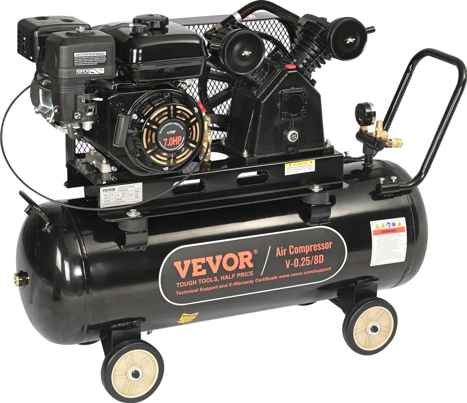 Vevor Air Compressor Gas Powered 9 CFM @ 115 PSI 7HP 21 Gallon New